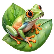 3x Frosch Aufkleber Aquarell