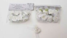 20 x Selbstklebende Deko/Streu Schaum Rosen mit Schleifen Hochzeit Weiß 