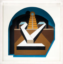 Stock, Abstrakte Raumkomposition. 1972. [Signierte Original-Gouache, gerahmt ].