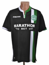 HIBERNIAN EDINBURGH 2017/2018 AUSWÄRTS FUSSBALLTRIKOT MACRON GRÖSSE L ERWACHSENE