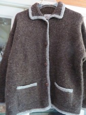 THC Strick Jacke Weste Natural Line Handarbeit 100% Wolle braun Gr.M hoher KP NW