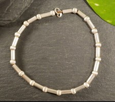 Tolles 925 Sterling Silber Armband Stäbchen Kugeln Elastisch Draht Spirale