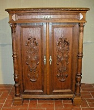 Vertiko schrank eiche massiv - schrank,