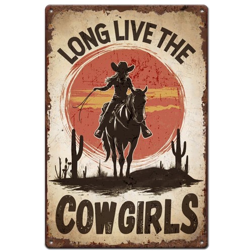 Metallschild retro western - retro,
