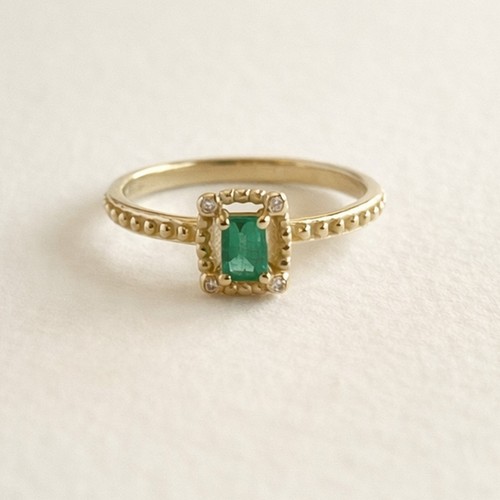 14k gelbgold smaragd - smaragd, ring