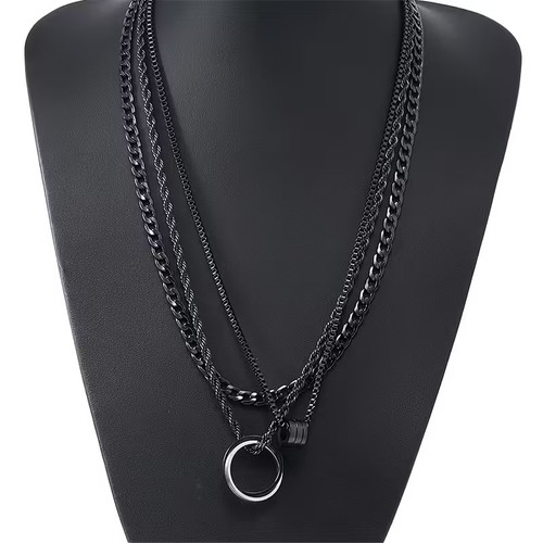Herren halskette schwarz - halskette,