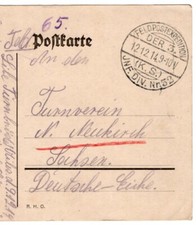 110/660 AK FELDPOST NEUKIRCH SACHSEN DEUTSCHE EICHE 1914 - GUSTAV KEIMLING