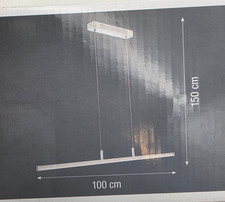 Wofi Pendelleuchte  LED Hängeleuchte 100cm Nickel / Chrom Horton 786