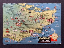 Der Südosten Englands Vintage Karte Postkarte Q2