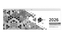 Tischquerkalender schwarz 2026 - schwarz,