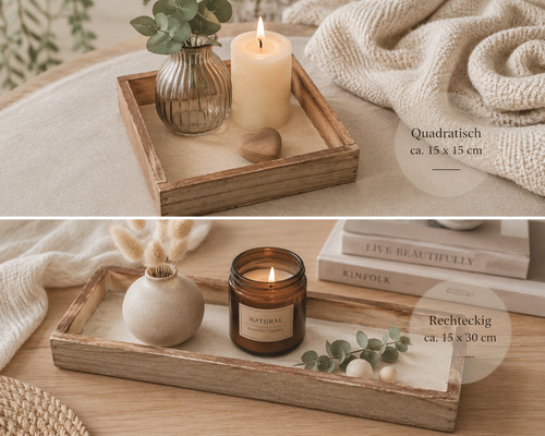 Holztablett natur deko tablett - holztablett,