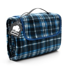 Picknickdecke 200x200 cm wasserabweisend Karo Design Dunkel