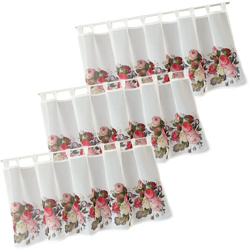 Scheibengardine organza blumen - organza,