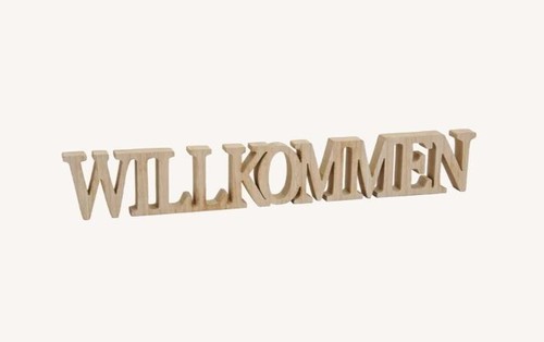 Holz aufsteller willkommen - holz, "willkommen"