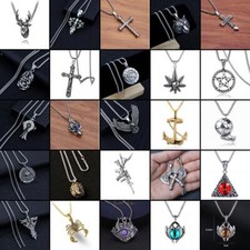 ★TheQ★ Halskette Metall Anhänger mit Kette Damen Herren Schmuck Geschenke NEU