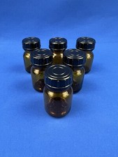 Weithalsglas braun Laborflasche 25 mL Schraubverschluss 6 Stk Labor Laborzubehör