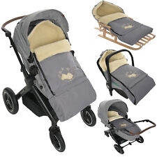 Winter Fußsack für Kinderwagen Babyschale Schlittensack Lammwollesack 40x 90/110