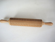 Holz Nudelholz, Motiv Teigroller - zum Backen Kekse, Holz Wellholz mit Muster