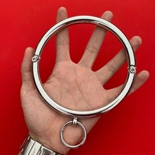 Bondage Heavy Metall Edelstahl Halsband Halsfessel BDSM Abschließbar Halskragen