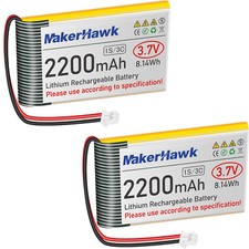 2 x 3,7V 2200mAh LiPo-Akku wiederaufladbar 1S 3C 903659 Lithium-Polymer-Akku JST