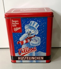 alte Villosa HUSTELINCHEN  Bonbon Blechdose - Hilft gegen Husten Sammlerdose TOP