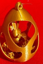 Osterei Deko 3D Druck - farbig - Aufhänger