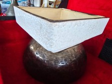 Vase Fat Lava Mid Century Quadratisch Vetter Keramik 65-27 creme