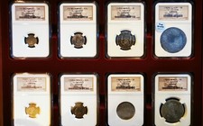 8x Münzen der El Cazador , NGC,Spanien 1761-1783  Schiffswrack