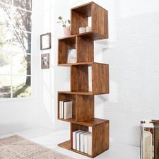 Massives Cube Regal MAKASSAR 150cm Sheeshamholz Standregal Bücherregal