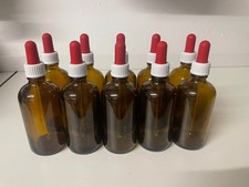 10 Pipettenflasche 100ml/ Apothekerflaschen in Braungglas inkl. Pipetten. DIN18 