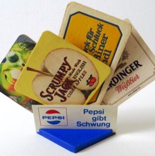 PEPSI = Alter Reklame Speisekartenhalter Neu-Isenburg um 1970 Briefständer COLA