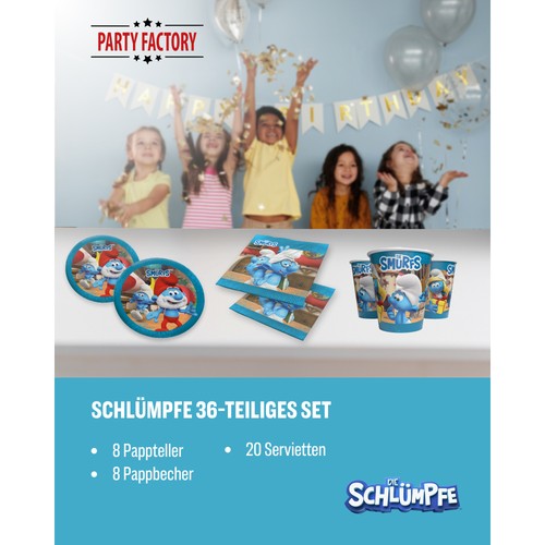 Die schlümpfe tlg party - die, 36-tlg.