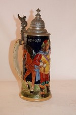 Alter Bierkrug Behüt dich Gott Zinndeckel Gesetzlich Geschützt