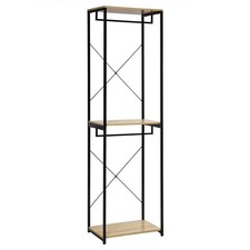 Kleiderständer Kleiderschrank Wäscheständer mit Schuhregal Ablage Holz rs0113hei