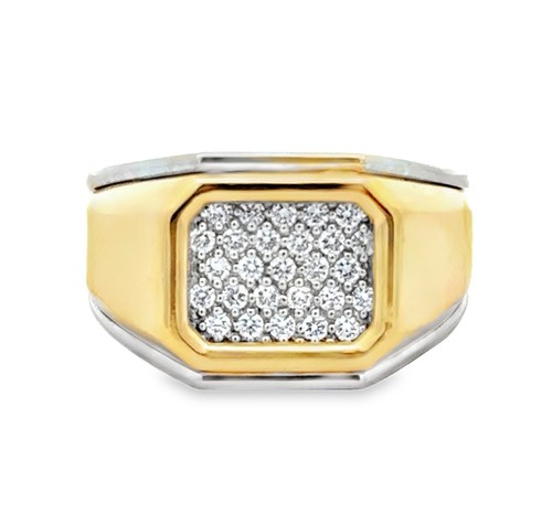 Gelbgold herrenring mit - 18, kt.