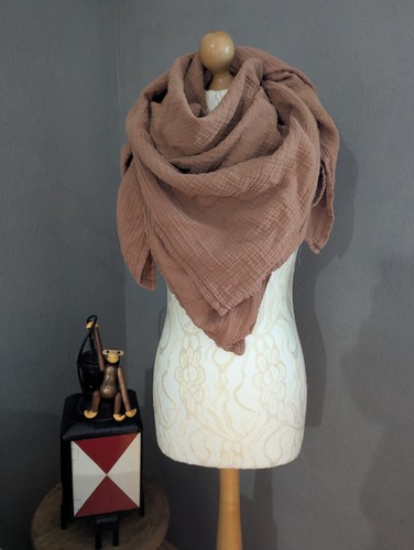 Halstuch schal 135x135 - 135x135, cognac