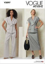 Schnittmuster Damenkombination mit ungewöhnlicher Blazerjacke Vogue V2097 32-40/