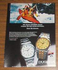 Seltene Werbung DUGENA Quartz TRESOR & TROPICA Uhren 1980