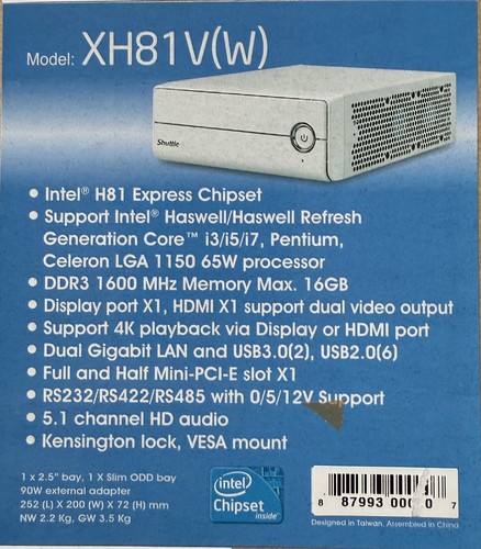 Shuttle xpc xh81v - xh81v,, 4.gen