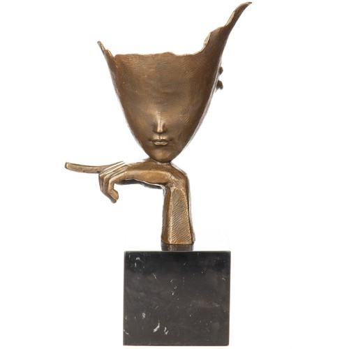 Moderne bronze statue gesicht - bronze,