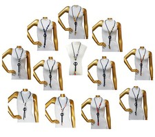 Lange Halskette Moosgummi Holz Boho 70er Schlagermove Schlager Party Kette