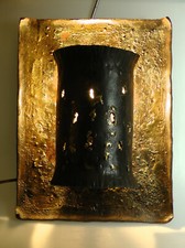 Brutalismus Wandlampe Eisen massiv 60er Jahre