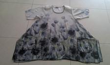 Hopsack Tunika Bluse Oberteil