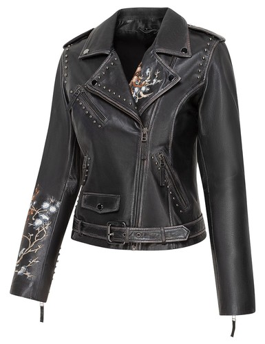 Mabel lederjacke damen mit - lederjacke,
