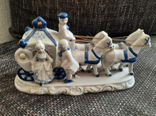 Porzellan Kutsche blau weiß