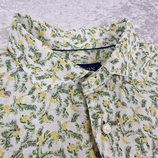 Eton Herren Leinen Hemd 2XL XXL Cutaway Kragen Bananenmuster Prestine Zustand