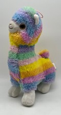 Stofftier Plüschfigur Jafri Toys Regenbogen Alpaka Lama - ca. 30 cm