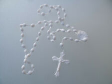 24 Nylon-Rosenkränze Weiß Kunststoff-Rosenkranz Plastik Halskette zum Tragen