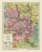 Oberamt Aalen Bauser Hand-Atlas REPRINT der KARTE von 1885 Zainingen Metzingen 
