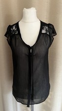 Elegante Chiffon Bluse schwarz